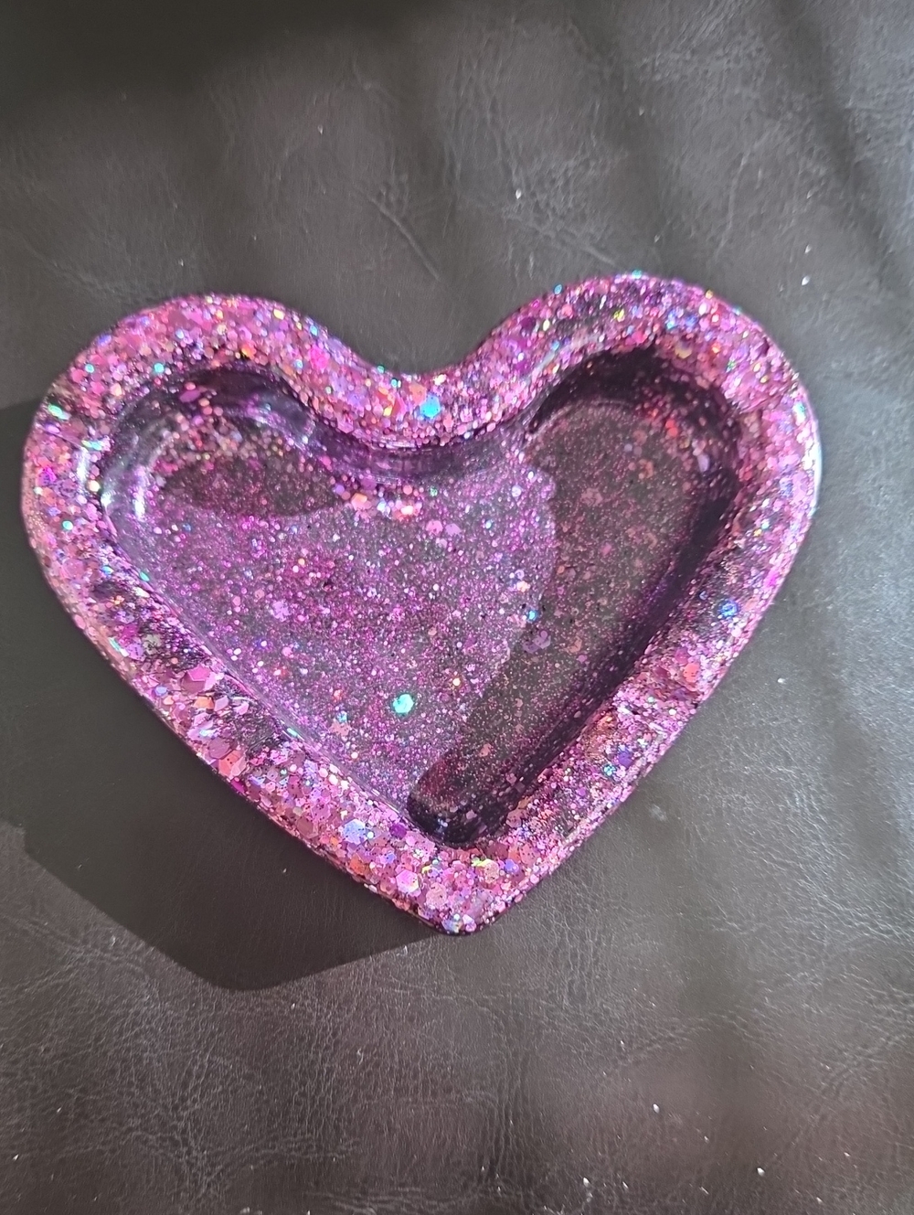 💜Glitter Heart Resin Ashtry - Purple Sparkle